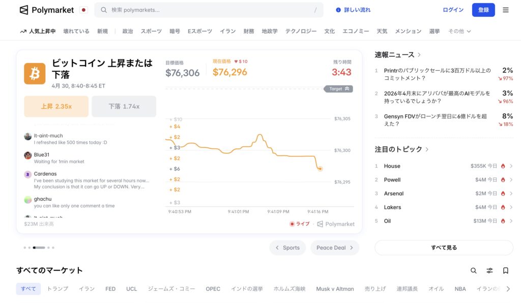 Polymarket、日本展開準備か──暗号資産系インフルエンサー全力氏が参画
