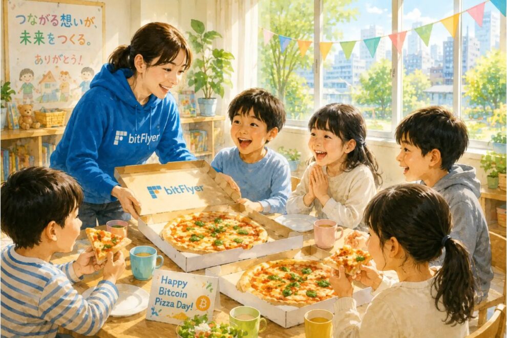 bitFlyer、ビットコインピザデーに合わせ児童養護施設へピザ1168枚を寄贈