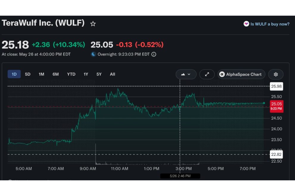 TeraWulf株、1GW級AIデータセンター開発用地取得で13％上昇──マイニング企業からAIインフラへ【価格分析】