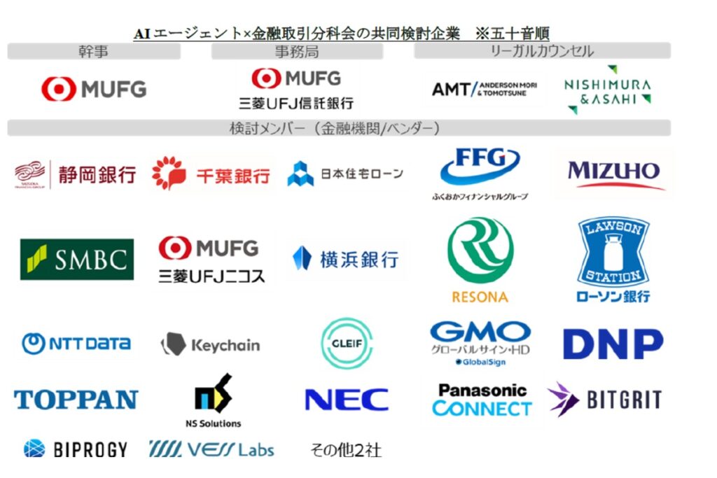 MUFGら大手金融機関、AIエージェント時代の金融取引を共同検討──分散型IDで権限委任を証明へ