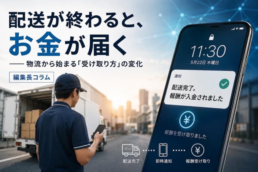 配送が終わると、お金が届く──物流から始まる「受け取り方」の変化【編集長コラム】