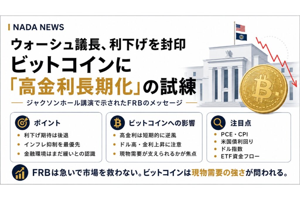ウォーシュ議長、利下げを封印　ビットコインに「高金利長期化」の試練【エックスウィン】