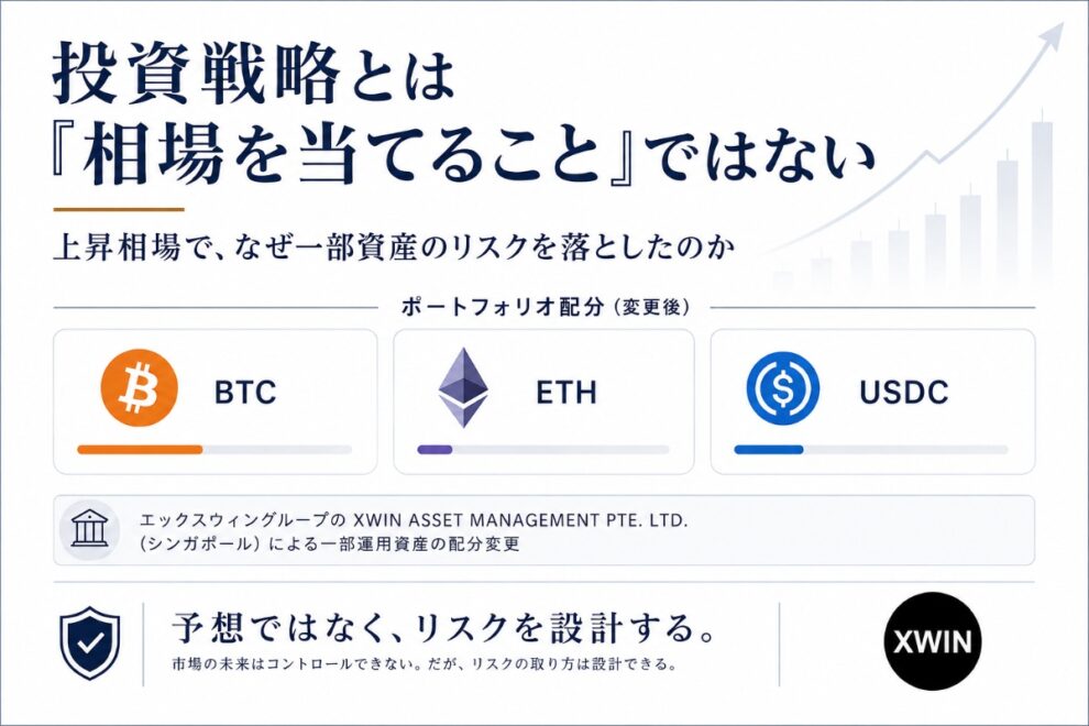 投資戦略とは何か──「相場を当てる」より大切な資産配分とリスク管理【エックスウィン】