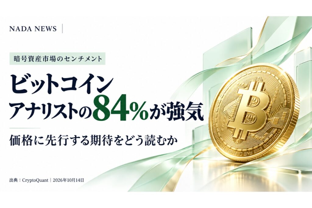 ビットコイン、アナリストの84％が強気に──価格に先行する期待をどう読むか【エックスウィン】