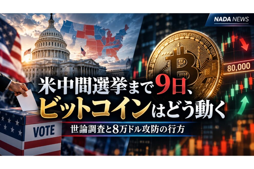 米中間選挙まで9日、ビットコインはどう動く──世論調査と8万ドル攻防の行方【エックスウィン】