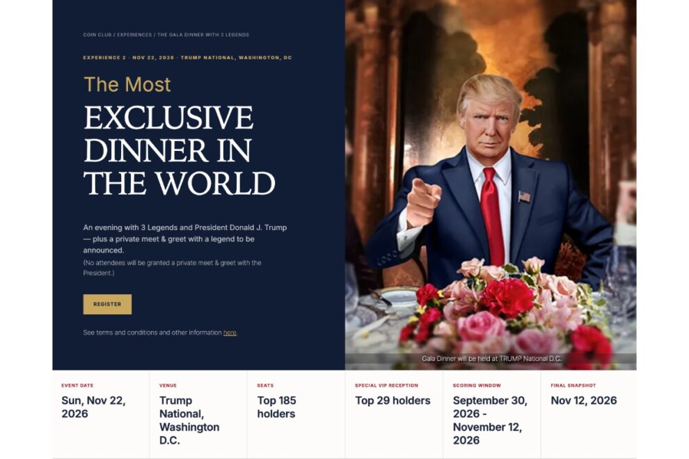 トランプ大統領、ミームコイン「TRUMP」保有者185人を夕食会に招待へ