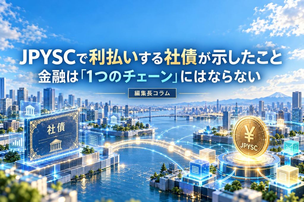 JPYSCで利払いする社債が示したこと──金融は「1つのチェーン」にはならない【編集長コラム】