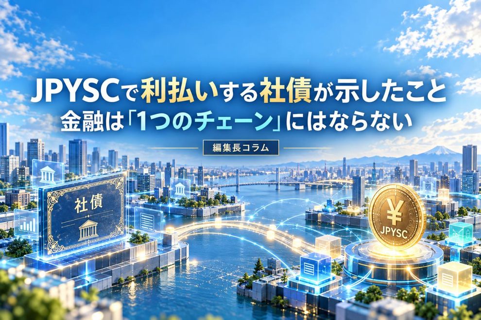 JPYSCで利払いする社債が示したこと──金融は「1つのチェーン」にはならない【編集長コラム】
