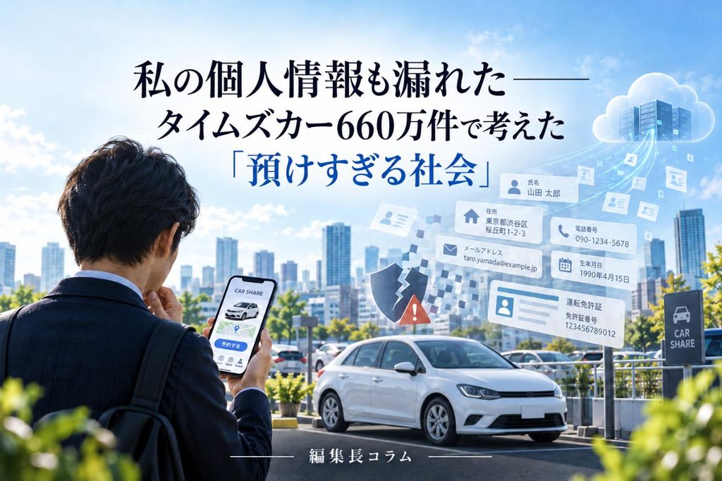 私の個人情報も漏れた──タイムズカー660万件で考えた「預けすぎる社会」【編集長コラム】